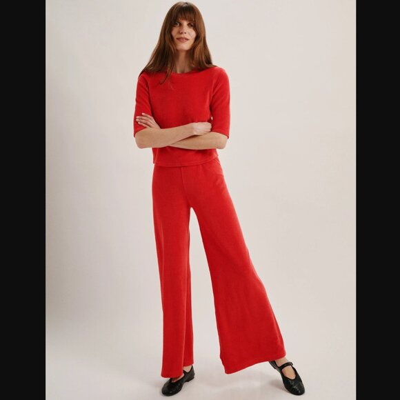 SET! Pants and Top by Suzi Kondi Zephyra Flare in Terry Kinna (Terra Cotta Clay) - Picture 1 of 14